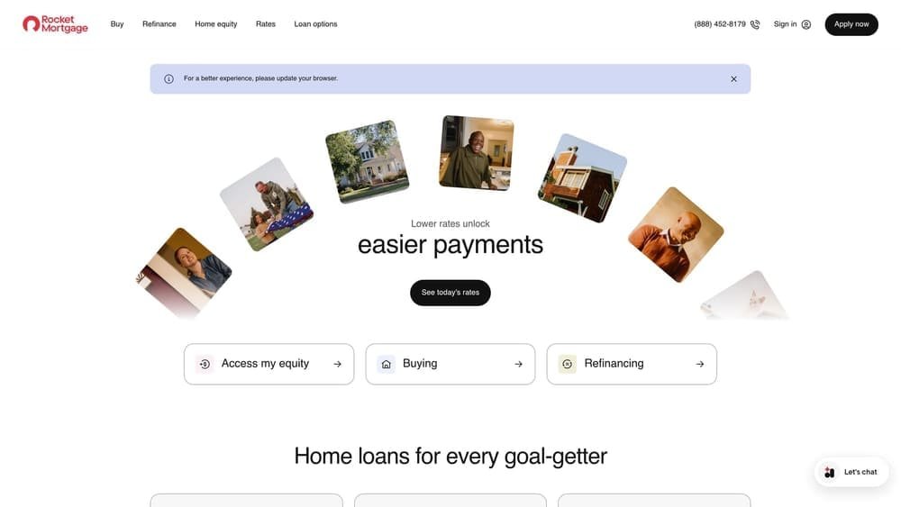 Screenshot of Rocket website